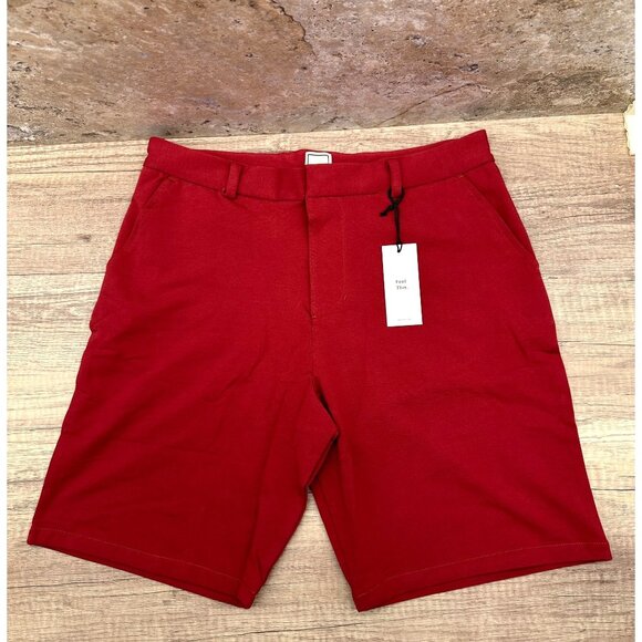 Swet Tailor Mens Chino Shorts Size 33 Red Wine Stretch Pockets Cotton Blend NWT - Picture 1 of 11